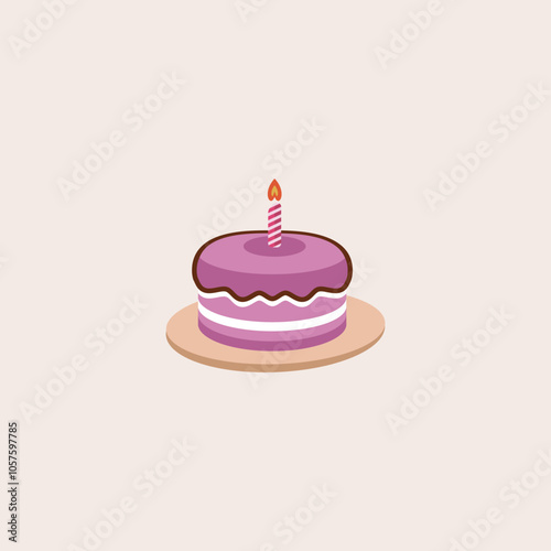 Pink birthday cake or anniversary Royalty Vector