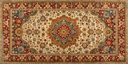 Exquisite Mughal-inspired carpets with intricate designs and vibrant hues for interior decor projects