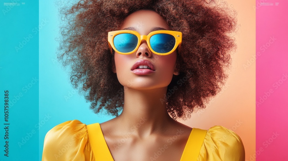 Fashionable Portrait of a Woman with Sunglasses Fashionable Portrait of a Woman with Sunglasses
