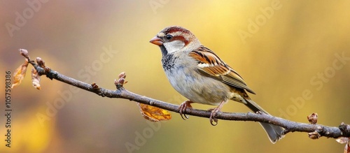 Sparrow Sitting On A Branch