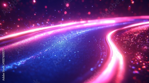 Neon Light Trails and Sparkles