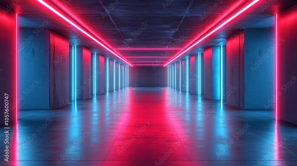 Neon Futuristic Corridor Neon Futuristic Corridor