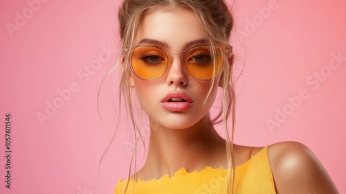 Stylish Woman in Vibrant Sunglasses