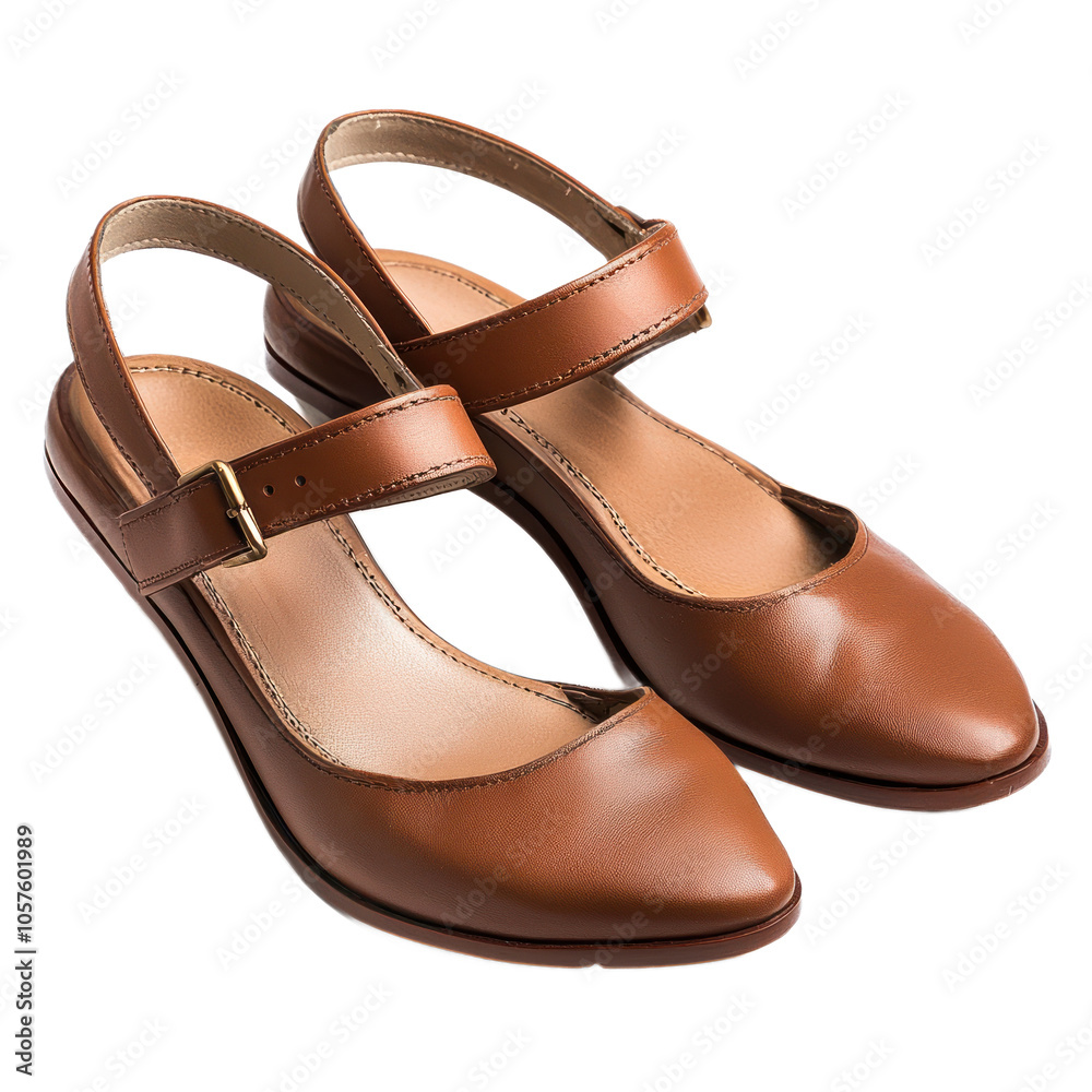 Elegant wedges with a closed toe and ankle strap, designed for both style and comfort. isolated on transparency background Elegant wedges with a closed toe and ankle strap, designed for both style and comfort. isolated on transparency background