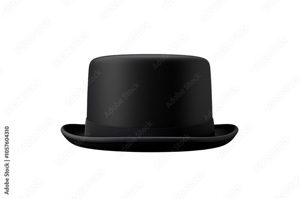 Classic Black Bowler Hat on White Background Classic Black Bowler Hat on White Background