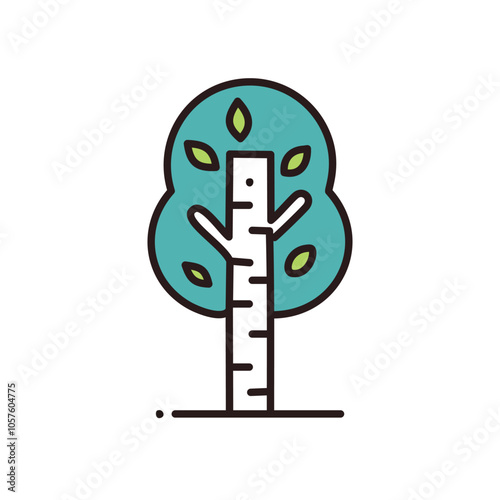 Simple green tree icon. Nature symbol, growth, spring, ecology, environment, simple design, clean lines, vibrant, fresh.