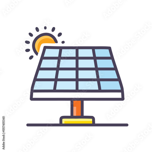 Solar panel energy sun power. Clean energy solution, sustainable power,  sunlight harvesting. Eco friendly technology.