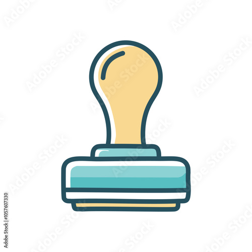 Rubber stamp icon. Approval, authentication, contract, agreement,  official document symbol.  Simple design.