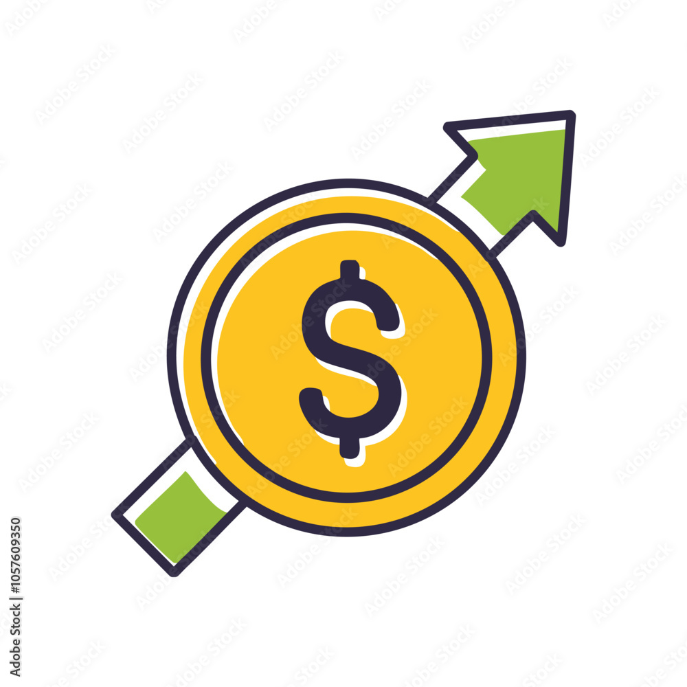 Rising dollar value. Financial growth, upward trend, economic prosperity, success symbol. Illustrates wealth increase. Rising dollar value. Financial growth, upward trend, economic prosperity, success symbol. Illustrates wealth increase.
