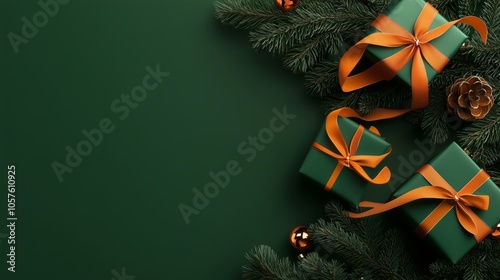 Green background with two green boxes and one orange box