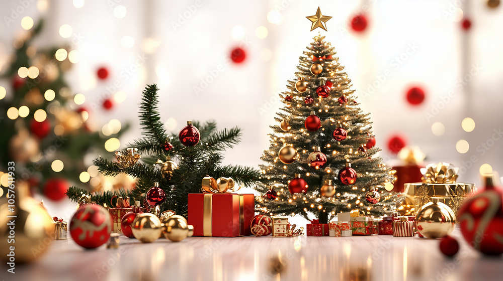 Christmas tree and gifts