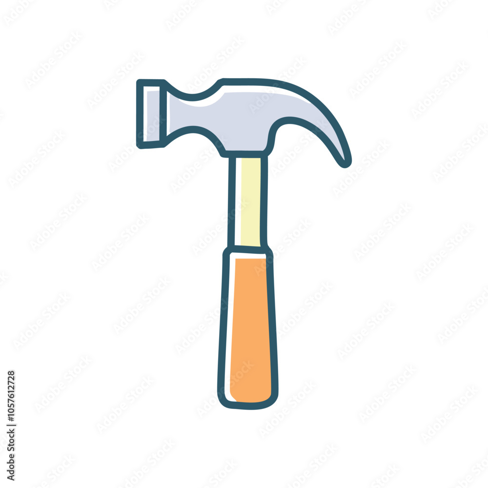 Claw hammer tool icon. Handyman tool, construction image. Symbolizes building, repair, and DIY projects. Claw hammer tool icon. Handyman tool, construction image. Symbolizes building, repair, and DIY projects.