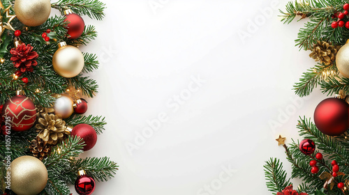 Christmas tree branches and decorations
