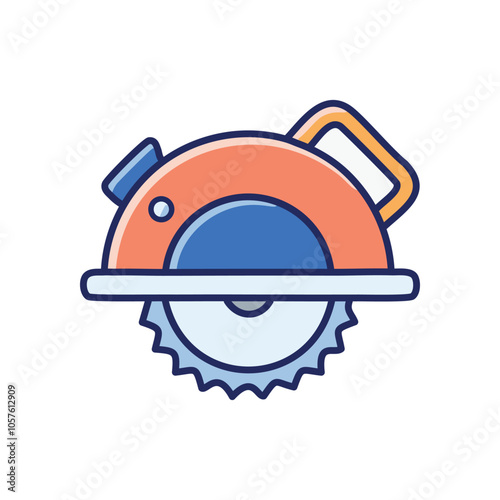Circular saw icon. Handy tool, precision cutting, DIY projects, carpentry symbol. Represents efficiency and craftsmanship.