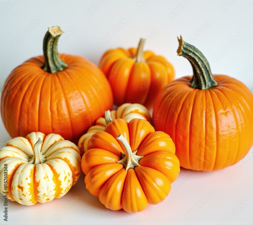 pumpkins different vegetables on white background pumpkins different vegetables on white background