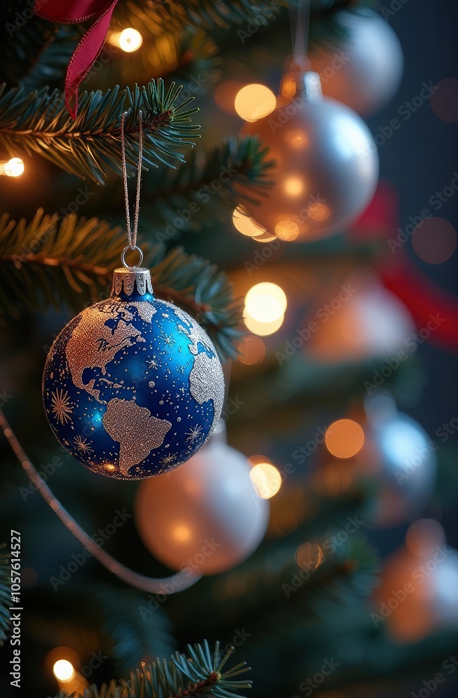 Naklejka premium christmas tree decorations