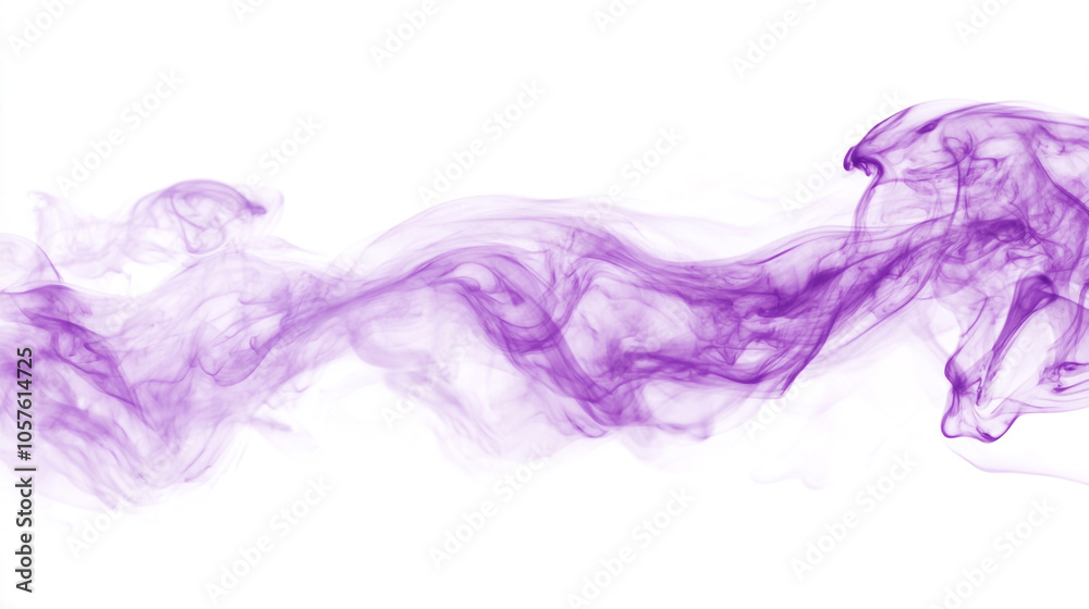 Abstract Purple Smoke Swirls and Waves on White Background Abstract Purple Smoke Swirls and Waves on White Background