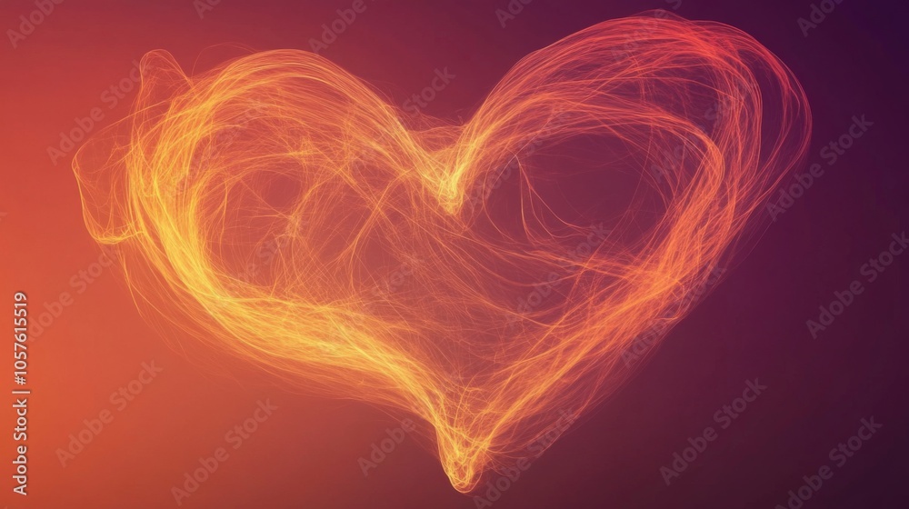 Glowing Heart Shape with Vibrant Colors Glowing Heart Shape with Vibrant Colors