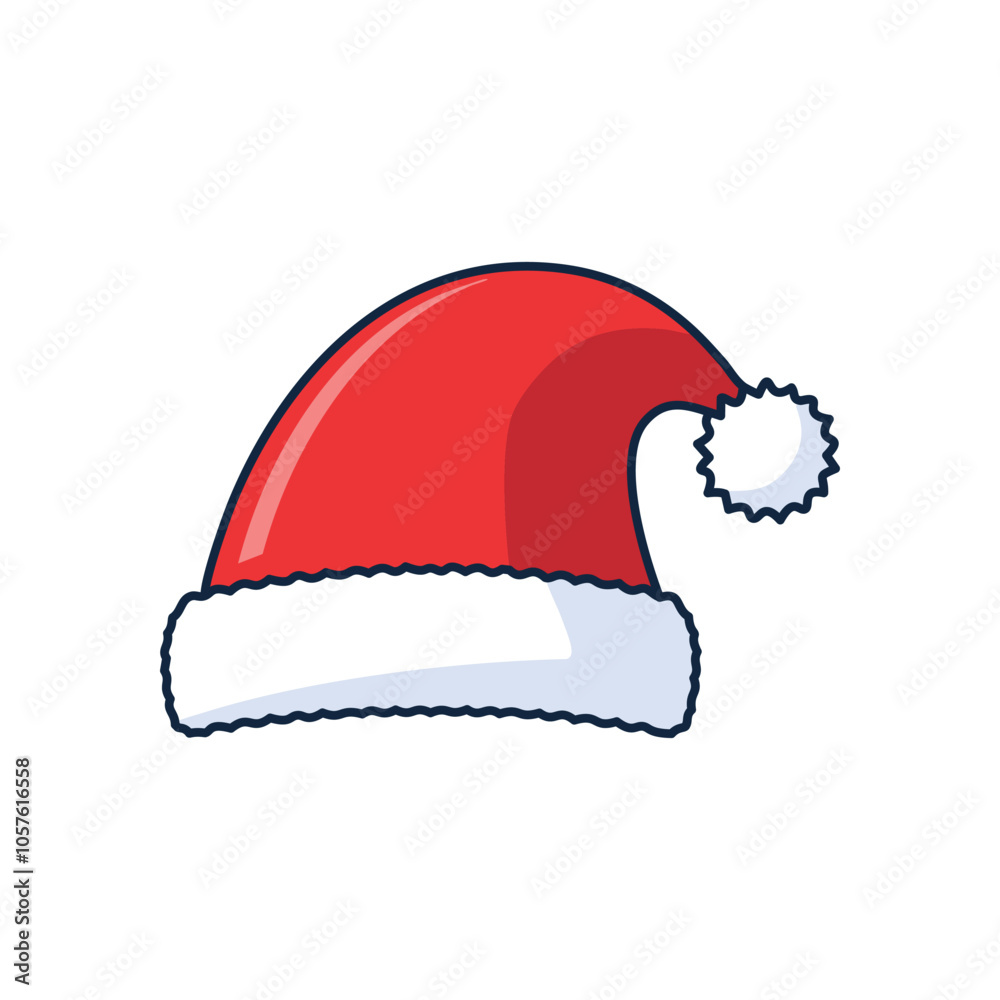 Santa hat design. Festive red Santa hat illustration perfect for Christmas cards, decorations, and winter holiday designs. Symbolizes joy and celebration. Santa hat design. Festive red Santa hat illustration perfect for Christmas cards, decorations, and winter holiday designs. Symbolizes joy and celebration.