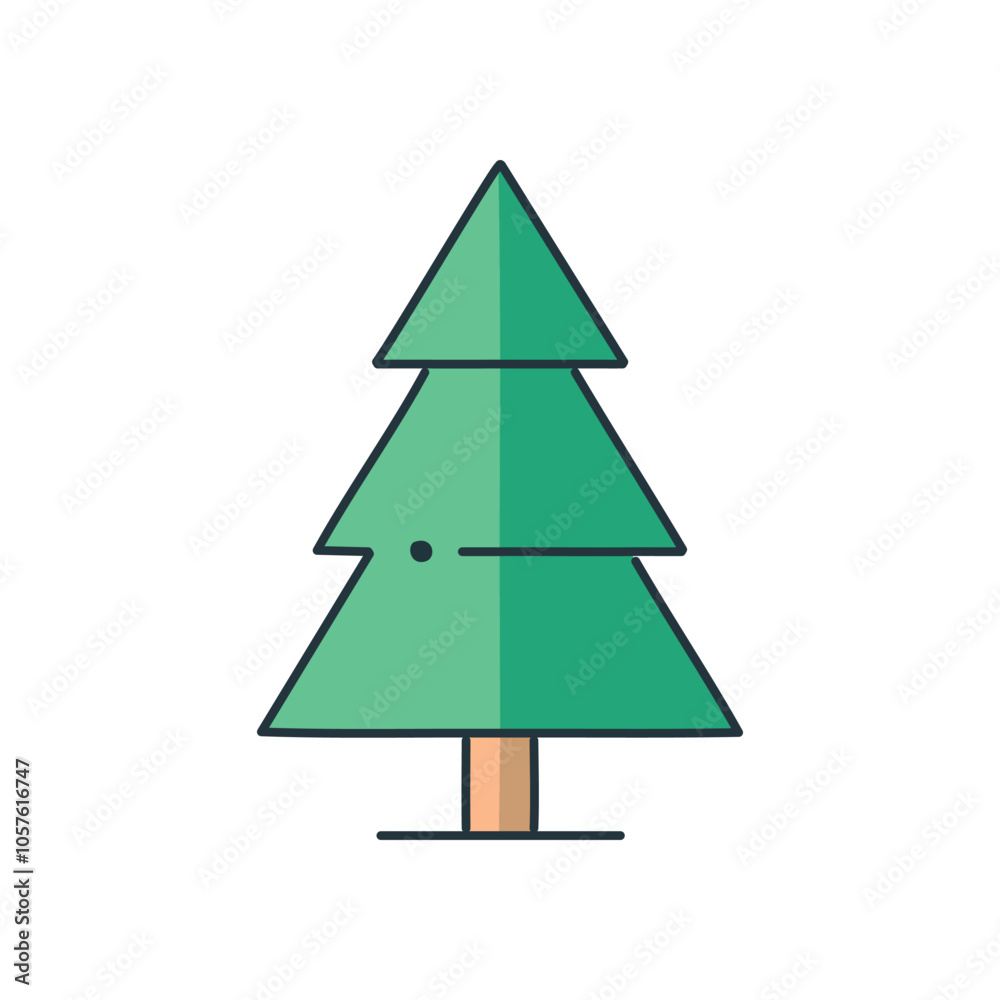 Evergreen tree icon. Simple green pine tree illustration, symbolizing nature, growth, and the holidays. Evergreen tree icon. Simple green pine tree illustration, symbolizing nature, growth, and the holidays.