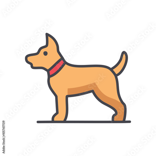 Canine friend icon. Loyal companion, pet dog graphic; symbol of friendship and faithfulness.