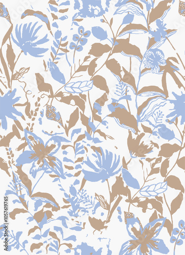 Wallpaper Mural big flowers pattern,tropical floral, small flowers , flowers with leaves,upscale floral pattern.graphical textures floral,trendy colors pattern,flowers  background with leaves,vector illustration. Torontodigital.ca