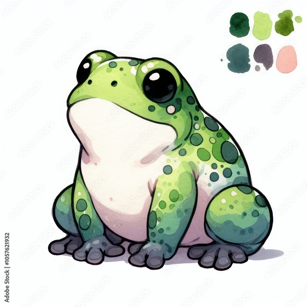 Fototapeta premium green frog isolated on a white background 2