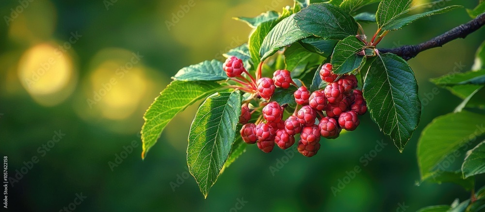 Viburnum On A Branch In A Garden Viburnum On A Branch In A Garden