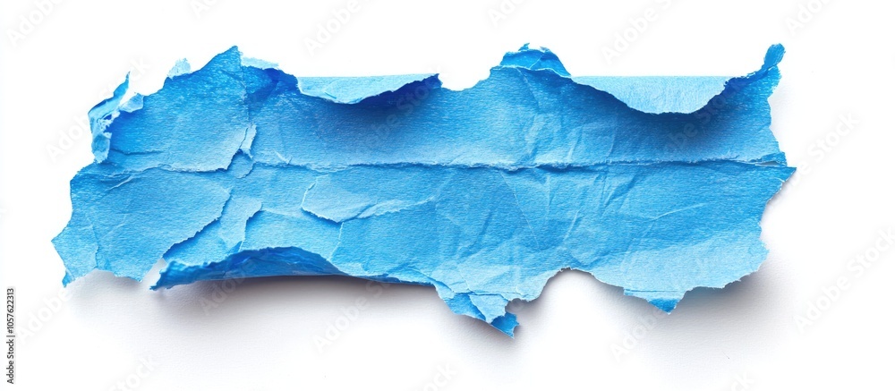 Screwed Up Piece Of Blue Paper Isolated On White Background Screwed Up Piece Of Blue Paper Isolated On White Background