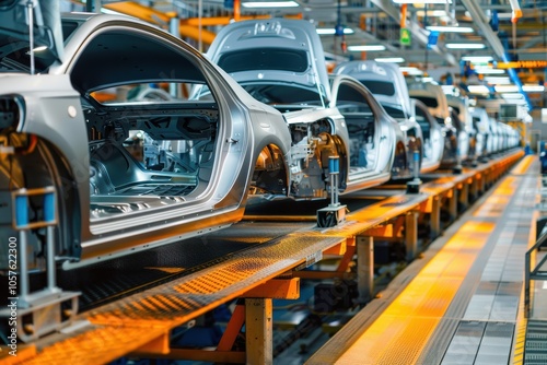 Modern car assembly line in action – Efficiency and speed in automotive mass production