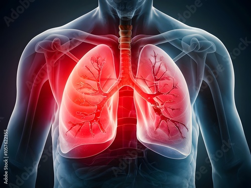 Cigarette Smoke Damaging Lungs - Health Impact Illustration
