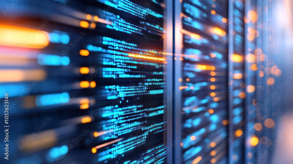 Close-up of binary code and digital data on computer screen. Technology and programming concept for cybersecurity and software development. Close-up of binary code and digital data on computer screen. Technology and programming concept for cybersecurity and software development.
