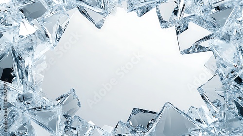 Shattered ice frame with copy space.