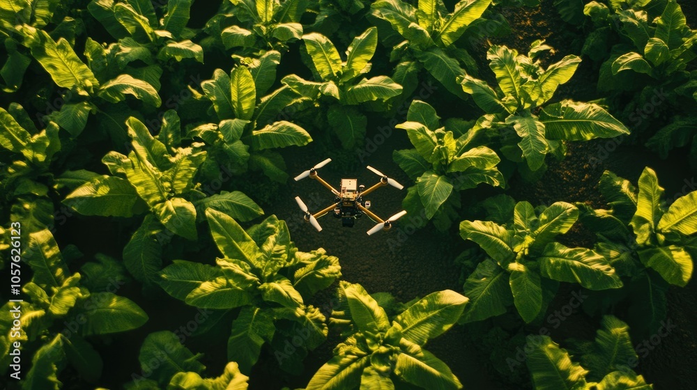 Drones for agriculture are preparing to apply fertilizer in tobacco cultivation areas Drones for agriculture are preparing to apply fertilizer in tobacco cultivation areas