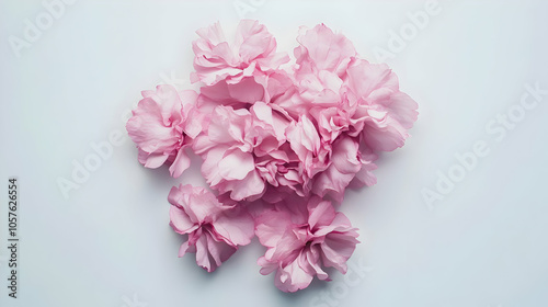 A cluster of delicate pink flowers arranged aesthetically on a light background.