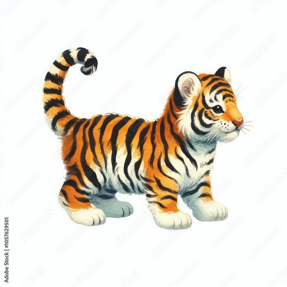 Obraz premium tiger cartoon isolated 2