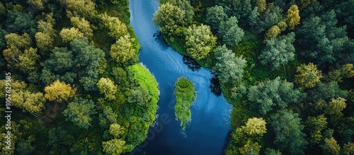 Aerial View Over The Small River