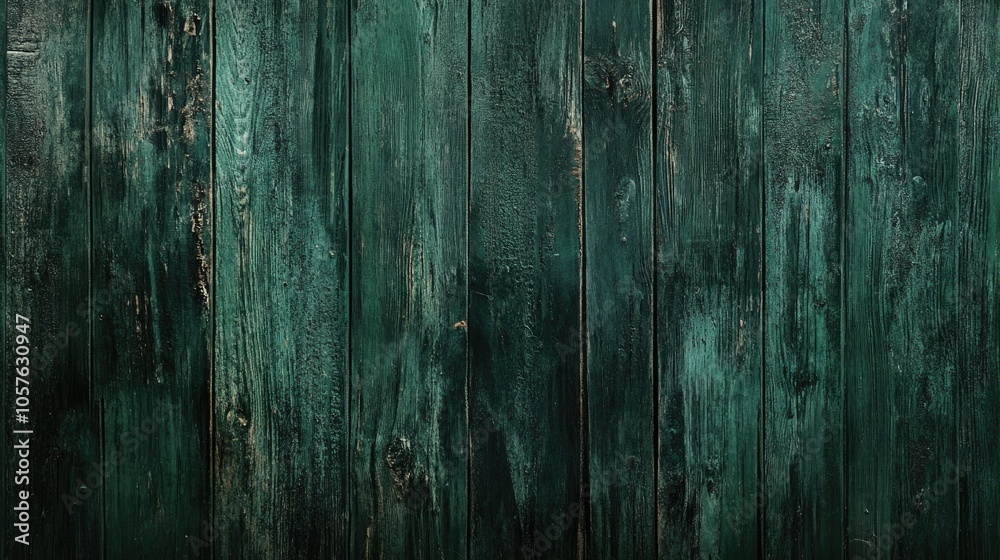 Obraz premium Grunge dark green textured wood surface panoramic wooden background design