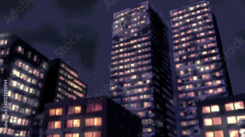 You are sleeping: Enigmatic structures rise from your dream, glowing softly in the quiet of night, inspired by classic 90s 3D game aesthetics