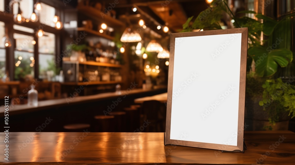 Blank Menu Card Mockup in Cozy Restaurant Atmosphere Blank Menu Card Mockup in Cozy Restaurant Atmosphere