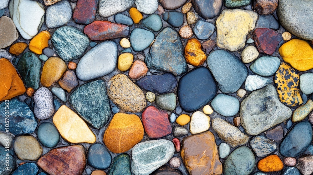 Colorful stones creating an interesting texture on the ground Colorful stones creating an interesting texture on the ground