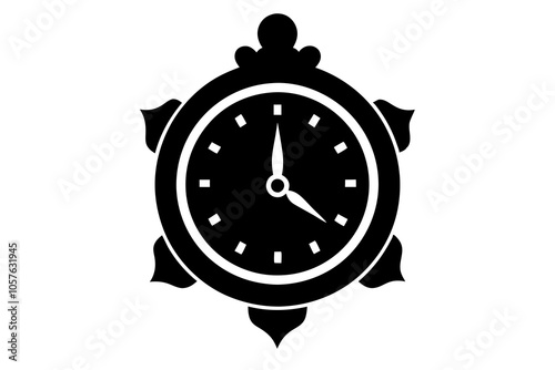 Elegant Clock Isolated Vector Illustration