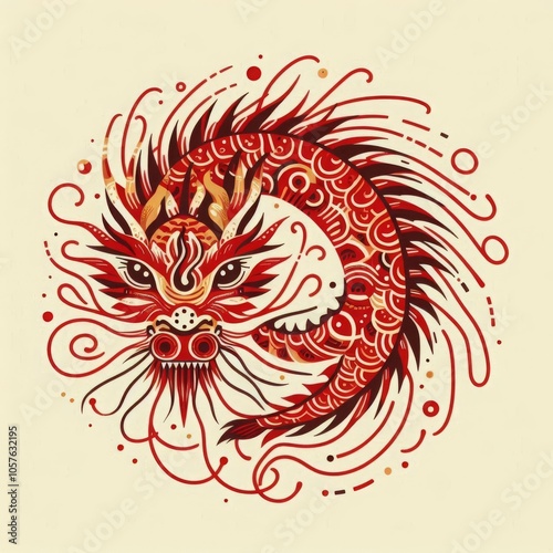 Intricate Eastern Dragon Pattern