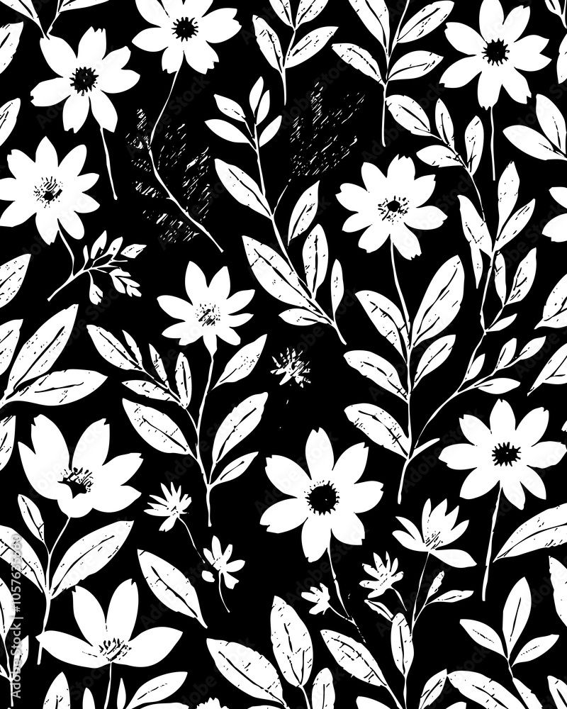 Black and white botanical pattern. For use in graphics, materials. Abstract plant shapes. Minimalist illustration for printing on wall decorations. Black and white botanical pattern. For use in graphics, materials. Abstract plant shapes. Minimalist illustration for printing on wall decorations.