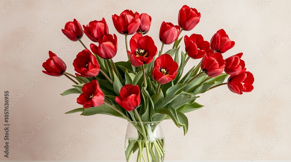 Fresh Tulips in a White Vase on a Clean Table Fresh Tulips in a White Vase on a Clean Table
