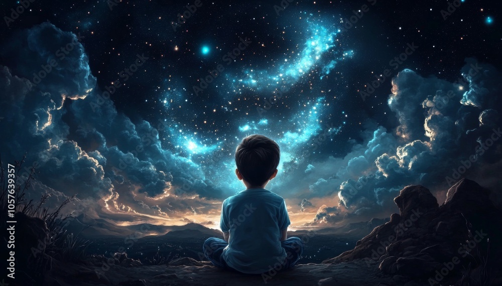 An illustration capturing the magic of a night sky full of dreams. An illustration capturing the magic of a night sky full of dreams.