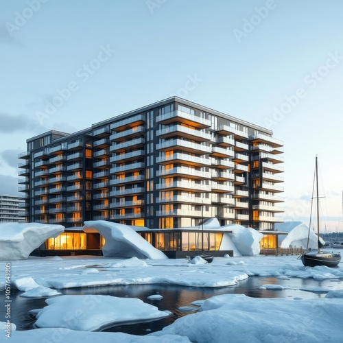 The iceberg condominium complex at mariane thomsens gade harbour aarhus east in aarhus denmark Condominium   photo