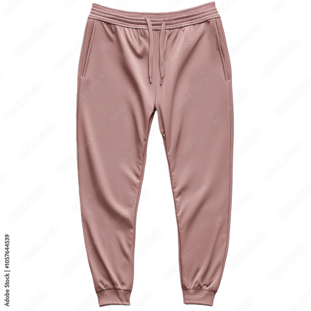 Lightweight joggers with a tapered leg, perfect for athleisure or relaxed daily wear. isolated on transparency background