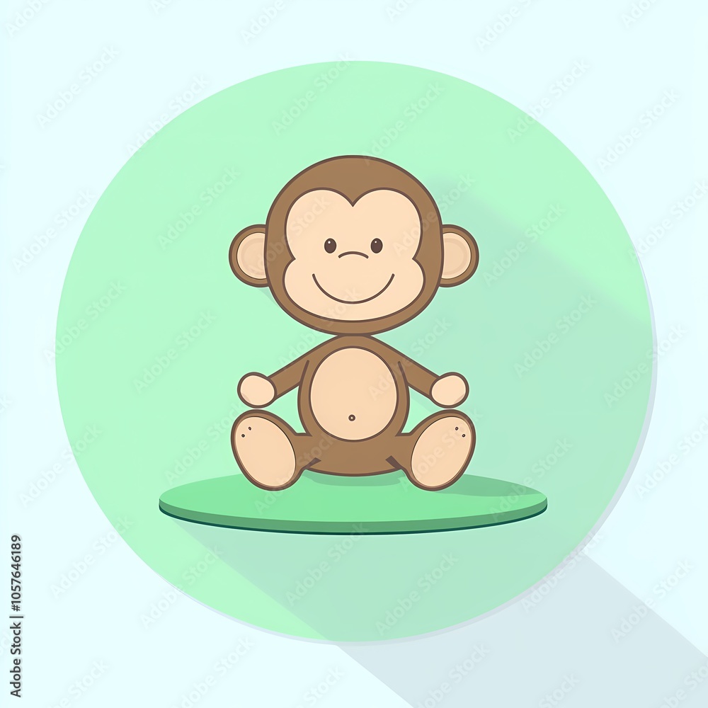 Flat Modern Monkey Logo Design - Vector Icon Illustration Flat Modern Monkey Logo Design - Vector Icon Illustration