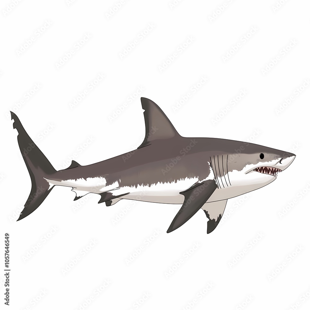 Fototapeta premium Flat Modern Shark Logo Design - Vector Icon Illustration